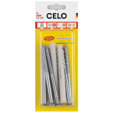 Cheville HBR TX de chez CELO pour fixation de cadre sur blocs cre
